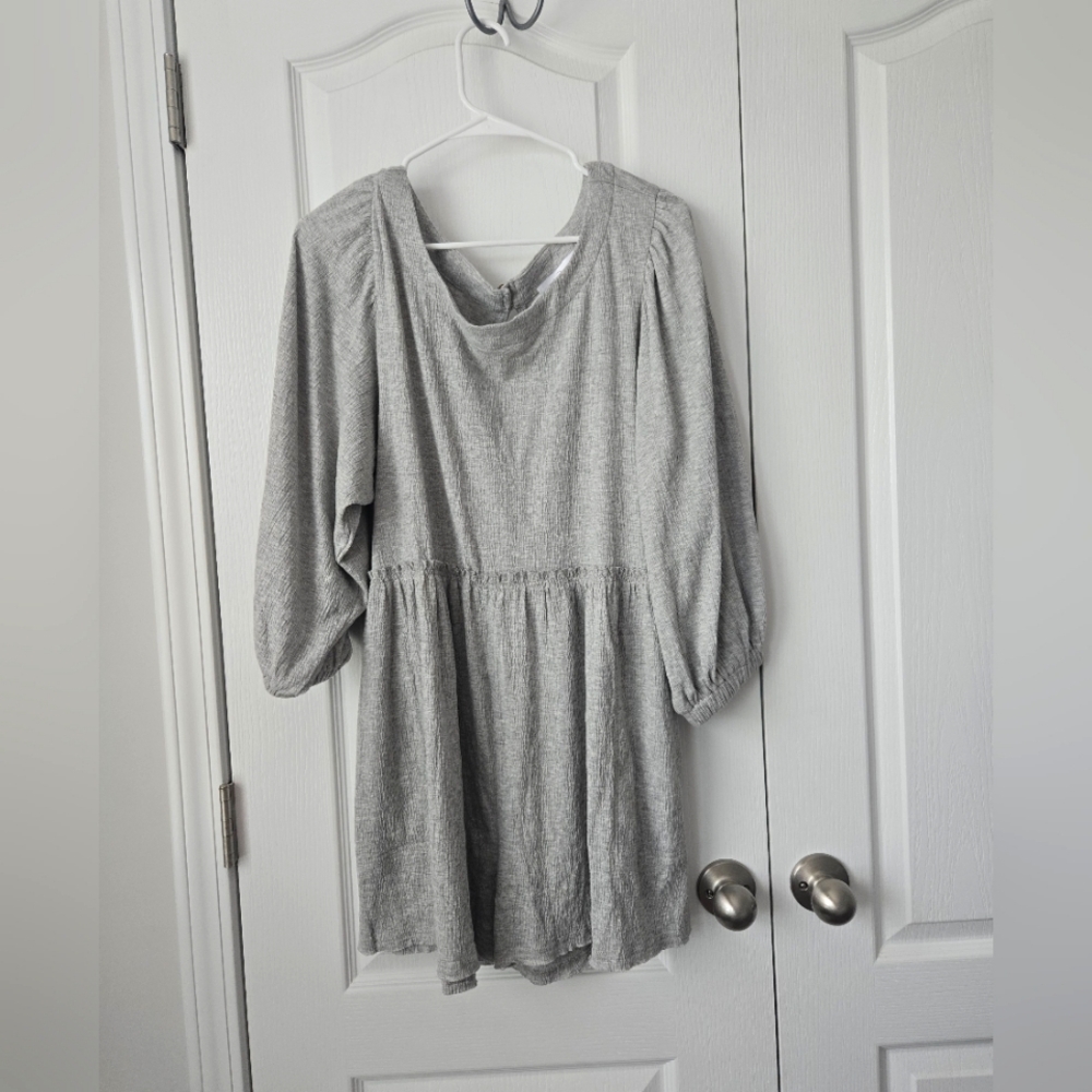 Ashley Danielle Apricot Lane Gray Long Sleeve Romper